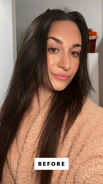 Wohlner before using the Hot Tools Pro Artist 24K Gold Curling Iron