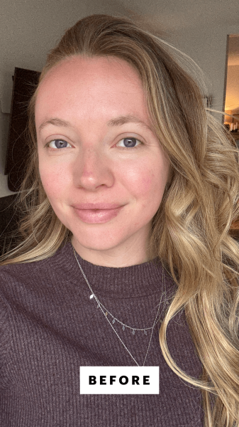 Ingrid Fowler before applying the Saie Glowy Super Gel