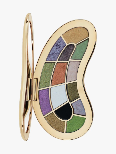 Isamaya Beauty Core 1 and Core 2 Eyeshadow Palettes in branded component on a light gray background